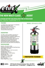 🔥eFireX Lithium Class D Fire Extinguisher Brand New 2 Liter (4lb) W/ Bracket
