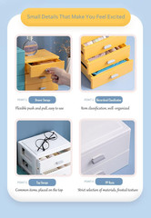 Small Stackable Desk Storage Box with 2 Drawers – Desktop Organizer for Offic…