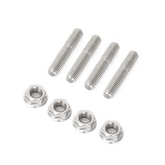 Alpha Rider Exhaust Studs Nuts for 1984-2015 Harley Big Twin 3/8 inch, Silver