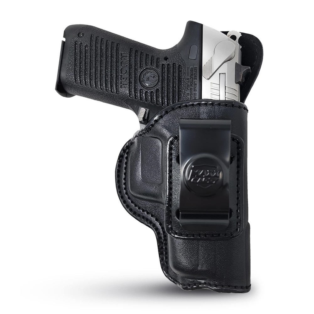 Black Leather Inside The Waistband Holster. Right Hand IWB Concealed Gun Hols…