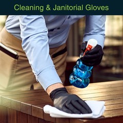 Black Vinyl Disposable Gloves Large 50 Pack – Latex Free, Powder Free Medical…