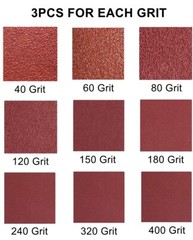 54 PCS 3 x 18 in AO Sanding Belts 40/60/80/120/150/180/240/320/400 Assorted Grit