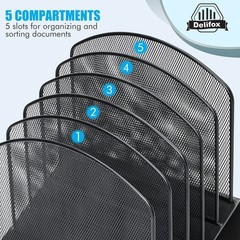 Inclined Metal Desk File Organizer Vertical File Folder Stand Holder Rack