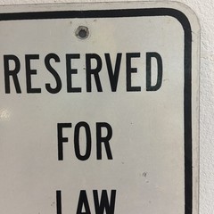 Authentic RESERVED FOR LAW ENFORCEMENT Retired Parking Sign Florida 18”x12” RARE