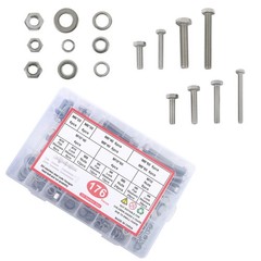 176 Pieces M6 M8 M10 Bolts and Nuts Flat Washers Combination Kit Stainless Steel