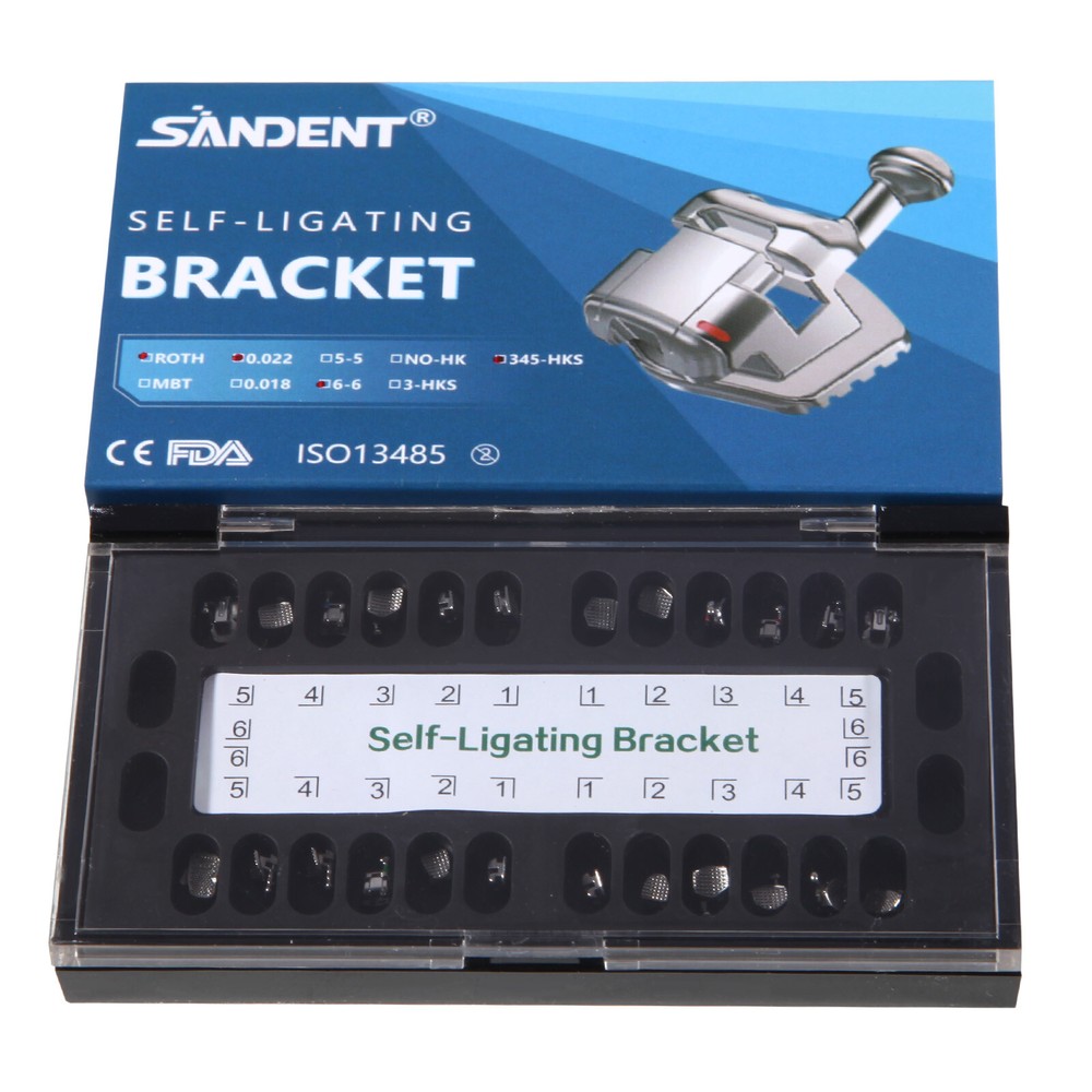SANDENT Dental Orthodontic Self-Ligating Brackets Braces Mini Roth 022 Hook 345