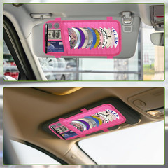 Car CD DVD Holder Large Capacity Oxford Fabric Visor Case with 12 Disc Sleeves