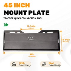 1/4″ 5/16″ 3/8″ 1/2″Skid Steer Mount Plate Adapter Loader Quick Tach Attachment