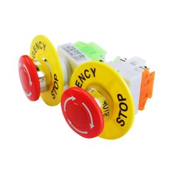 1NC+NO 22mm Emergency Stop Push Button Switch Red Mushroom Equipment e Stop Shut