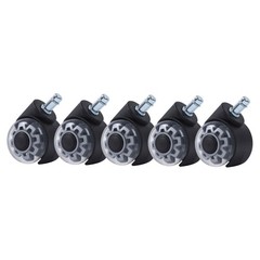 5 Pack Office Chair Wheels Replacement Rubber Chair Casters 360° Swivel 2 Inch