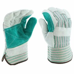 12 PAIR DOUBLE PALM SHOULDER SPLIT LEATHER WORK GLOVES SIZE LARGE