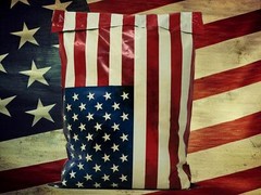 10×13 Rustic Flag Patriotic Poly Shipping Mailers, United States Red White & Bl