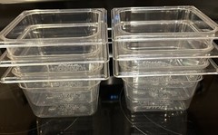 6 Each True Clear Food Pan 1/6 Size 4” Deep NSF Commercial Prep Polycarbonate