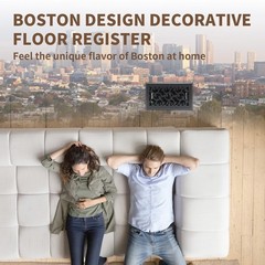 4×8 Inches Air Floor Vents Register Ease Adjust Air Flow Savannah Design-Heav…
