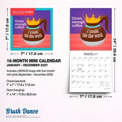But First, Coffee | 2027 7×14″ (Hanging) Monthly Mini Wall Calendar