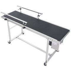 VEVOR Belt Conveyor PVC Stainless Steel Belt Conveyor 59″x15.7″ Double Guardrail
