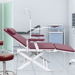 Dental Portable Folding Chair Foldable Mobile Chair with Tray & LED Light