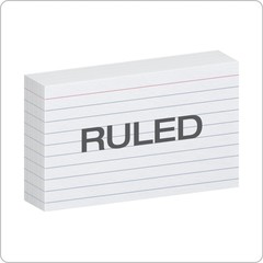 Oxford Heavyweight Ruled Index Cards 3 x 5 White 100 Per Pack 63500