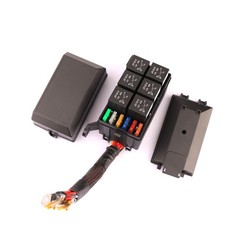 12V Automotive Relay Box 6 Way Relay Fuse Box, with 12 AWG Pre-Wired Universal