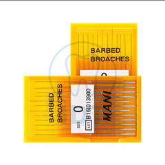 MANI Barbed Broach 12pcs Root Canal Pulp Extractor Stainless Steel 0# 00# 000#