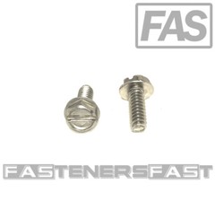 (50) 10-24×1/2 Stainless Steel Slotted Hex Washer Head Machine Screws 18-8