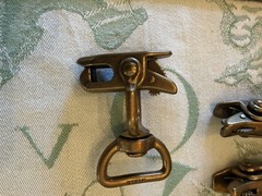Lot of 9 Italian Solid Brass Swivel Trigger Snap Hooks Antique Finish Heavy Duty