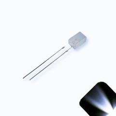 5 x 12v 3mm Cube Frosted Lens LED – Cool Clear White LED – Ultra Bright (5v-15v)