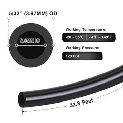 14 PCS Air Line Tubing Kit 5/32 Inch OD x 32.8 Feet Push To Connect Fittings