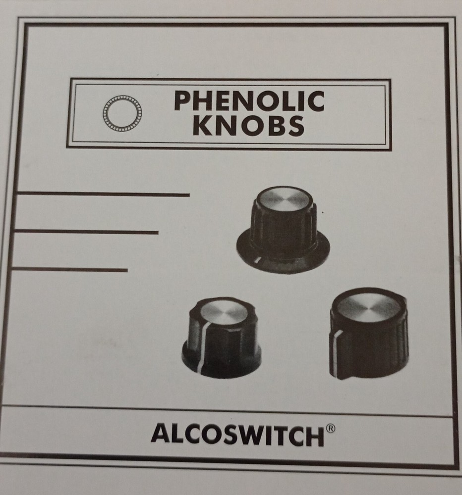 25ea Alcoswitch TE AMP PKA50B1/8 Knob, Phenolic, 0.795 in., 0.125 in.