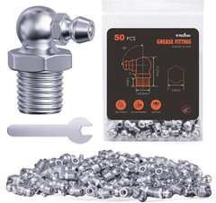 1/4″-28 Zerk Grease Fittings, SAE Grease Nipples with 90-Degree Angle, Grease Fi