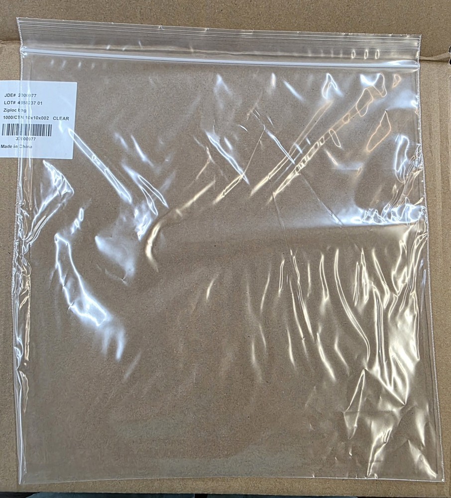 10 X 10 Ziplock Bag (2 Mil) Style 1,000