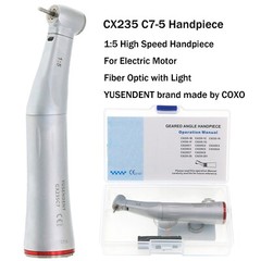 COXO Dental Electric 1:5 Contra Angle Fiber Optic High Speed Handpiece CX235C7-5