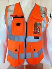 Class 2 Hi Visibility Reflective Orange Safety Vest (Small to 2XL)