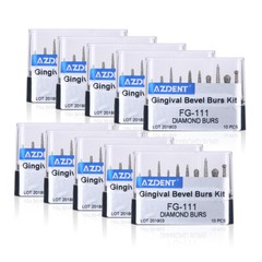 10PCS/Kit Dental Diamond Burs Kit FG101-FG117 fit Handpiece AZDENT