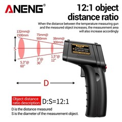 Digital Non-contact Laser IR Infrared Thermometer Temp Meter Temperature Gun LCD