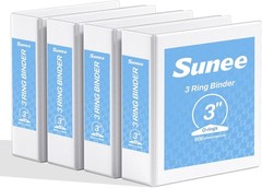 Binders 2 Inch 3 Ring 4 Pack 2″ Classic 4-Color Binder Set 8.5×11 Inches Office