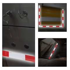 High-Visibility 2×30 Ft Red White Reflective Tape – Strong Adhesion & Waterproof