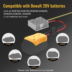 20V to 12V Step Down Converter Transformer Compatible with DeWalt 20V Battery
