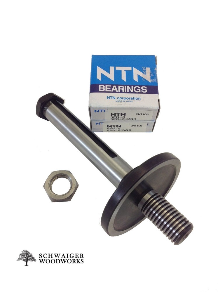 Delta RIGHT Tilt Unisaw Tablesaw Arbor with Blade & Pulley Nut, 2 Bearings – NEW