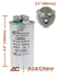 45/5 Dual Run Capacitor Lot of 5 MFD/UF 450VAC AC Electric Motor PREMIUM QUALITY