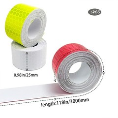 Reflective Tape 1 Inch x 30 Feet 3 Rolls Waterproof Safety Warning Strips for