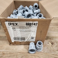 100 count- Ipex KTS15 (089147) 3/4″ PVC Kwikon® Snap-In Male ENT Conduit Adapter