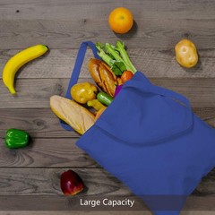 TOPDesign 24-Pack Economical 16″x15″ Blue Cotton Tote Bag, Medium,