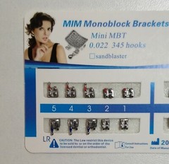 Dental Orthodontic Metal Bracket MIM Monoblock Mini MBT 022 345 Hooks Mesh Base