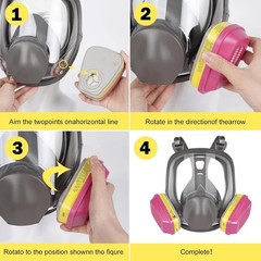 Full Face Gas Mask Painting Spraying Respirator w/Filters for 6800 Facepiece US