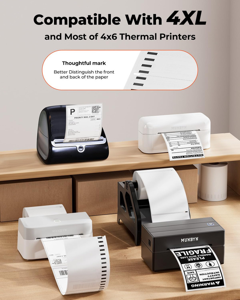 4″x6″ Direct Thermal Printer Label, Shipping Labels Compatible with Rollo, Jaden