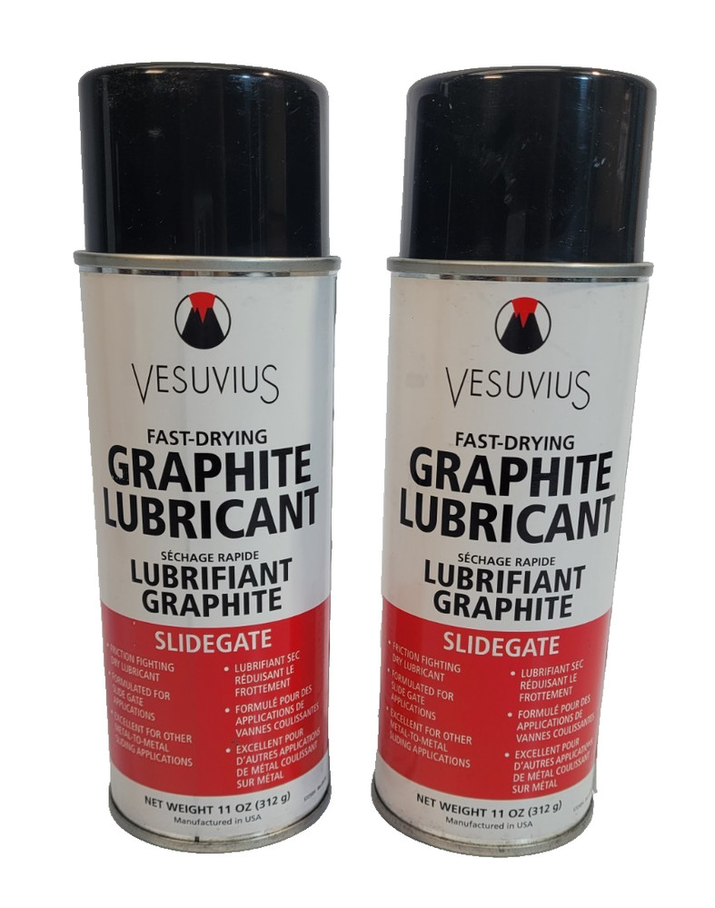 (2) Vesuvius Fast Dry Graphite Lubricant Spray Slide Gate Metal to Metal 11 oz