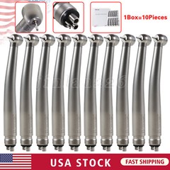 10 Pcs NSK Style Dental High Speed Handpiece Push Button Type 4Hole