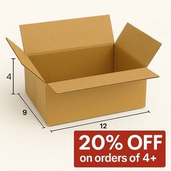 12 x 9 x 4 Shipping Boxes Moving Boxes Corrugated Kraft 25/Bundle 25/Pack