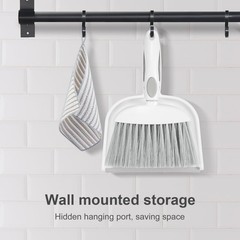 NACENA Small Dust Pan and Brush Set, Mini Broom 1-Pack, Grey White